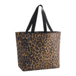 Leopard print carryall tote bag