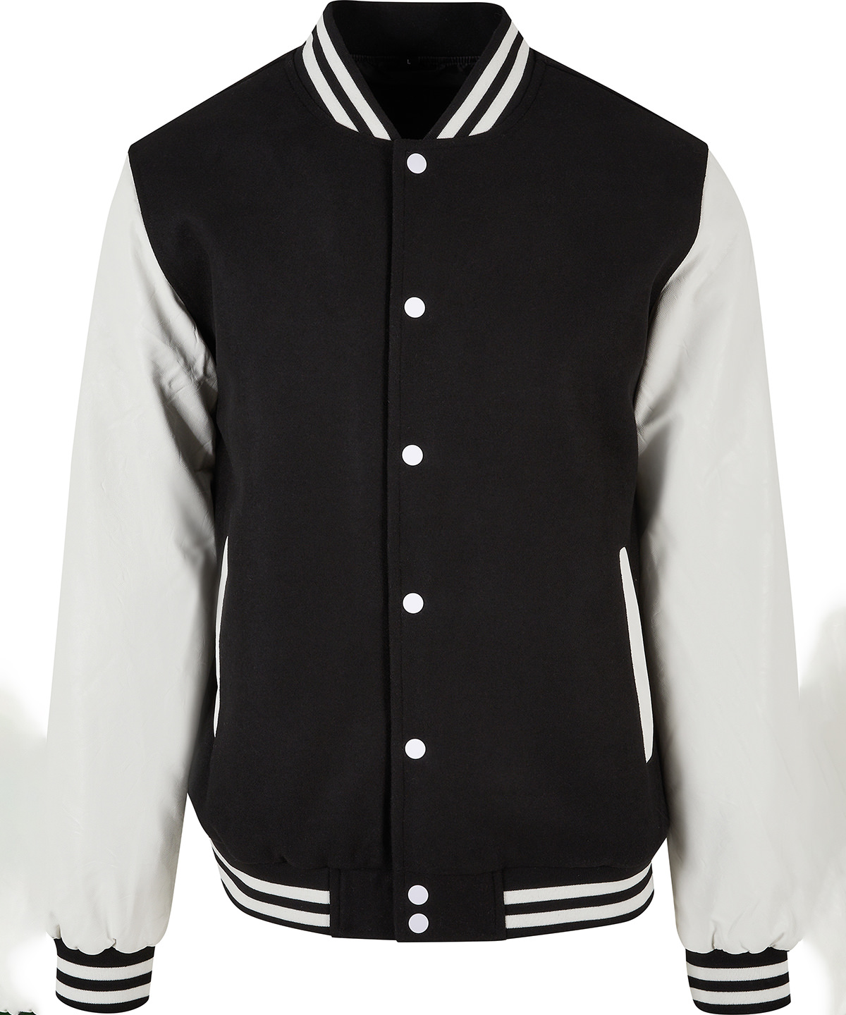 BY269_Black_White_FT Old school college jacket - Image 1