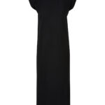 Women’s long extended shoulder dress