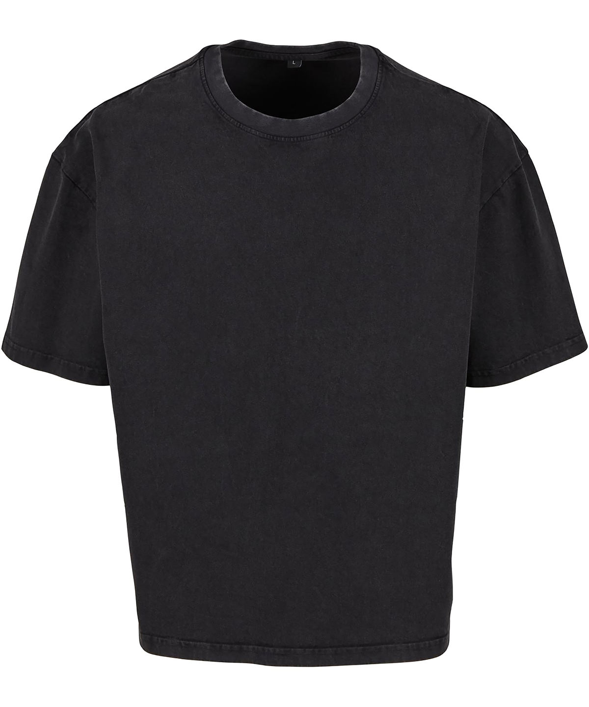 BY435_Black_FT Vintage cropped heavy oversized tee - Image 1