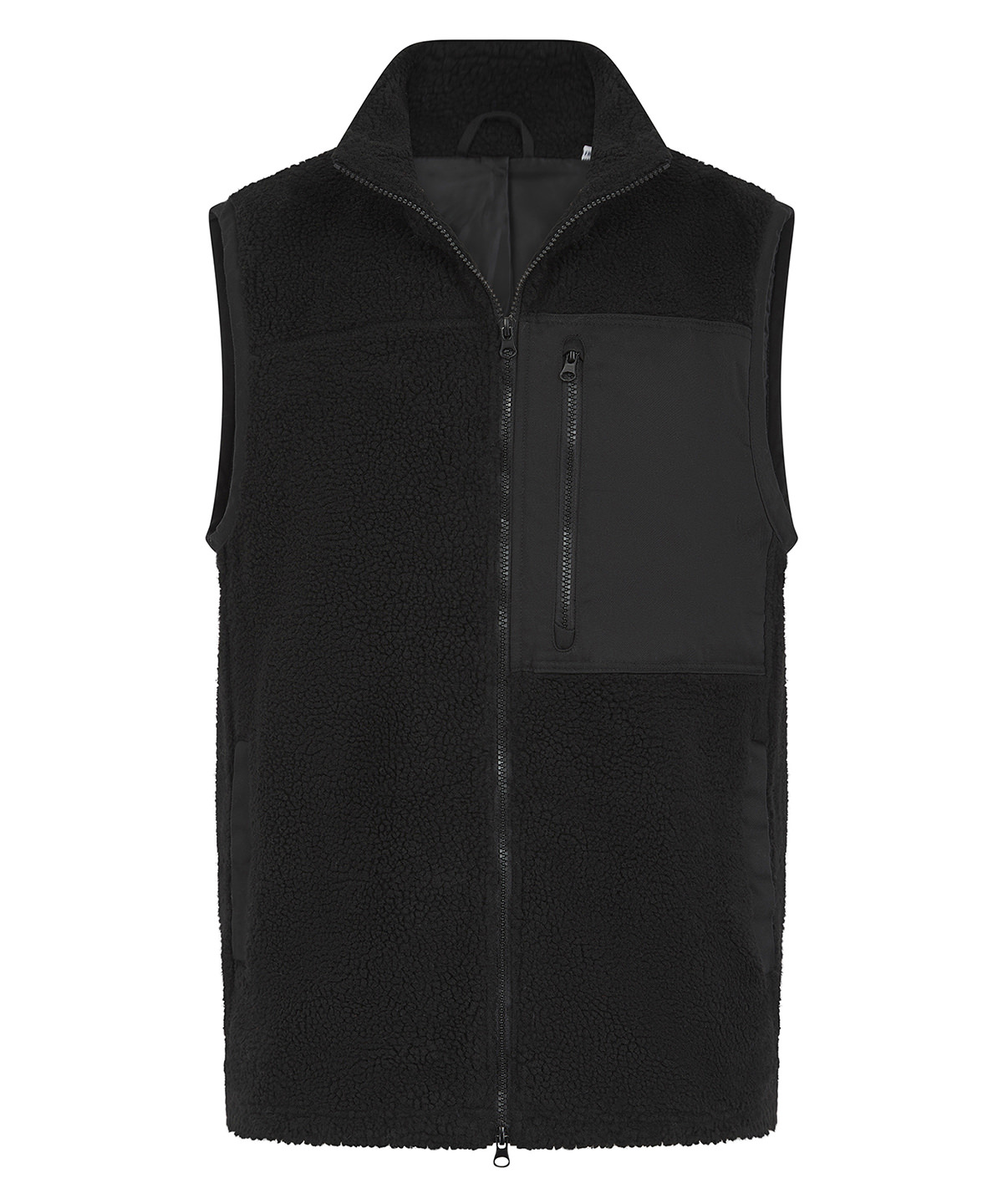FR855_Black_FT Recycled sherpa gilet - Image 1