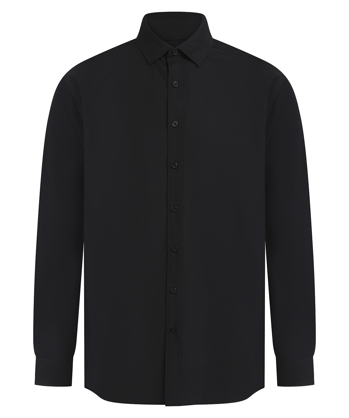 HB582_Black_FT Long sleeve ‘cotton-feel’ Coolplus® shirt - Image 1