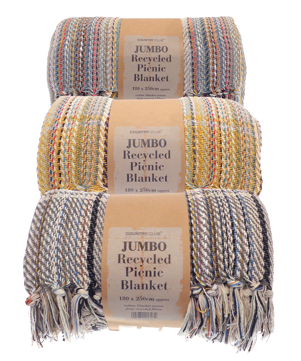 HL207_MixedFabricColour_FT Jumbo recycled picnic blanket - Image 1