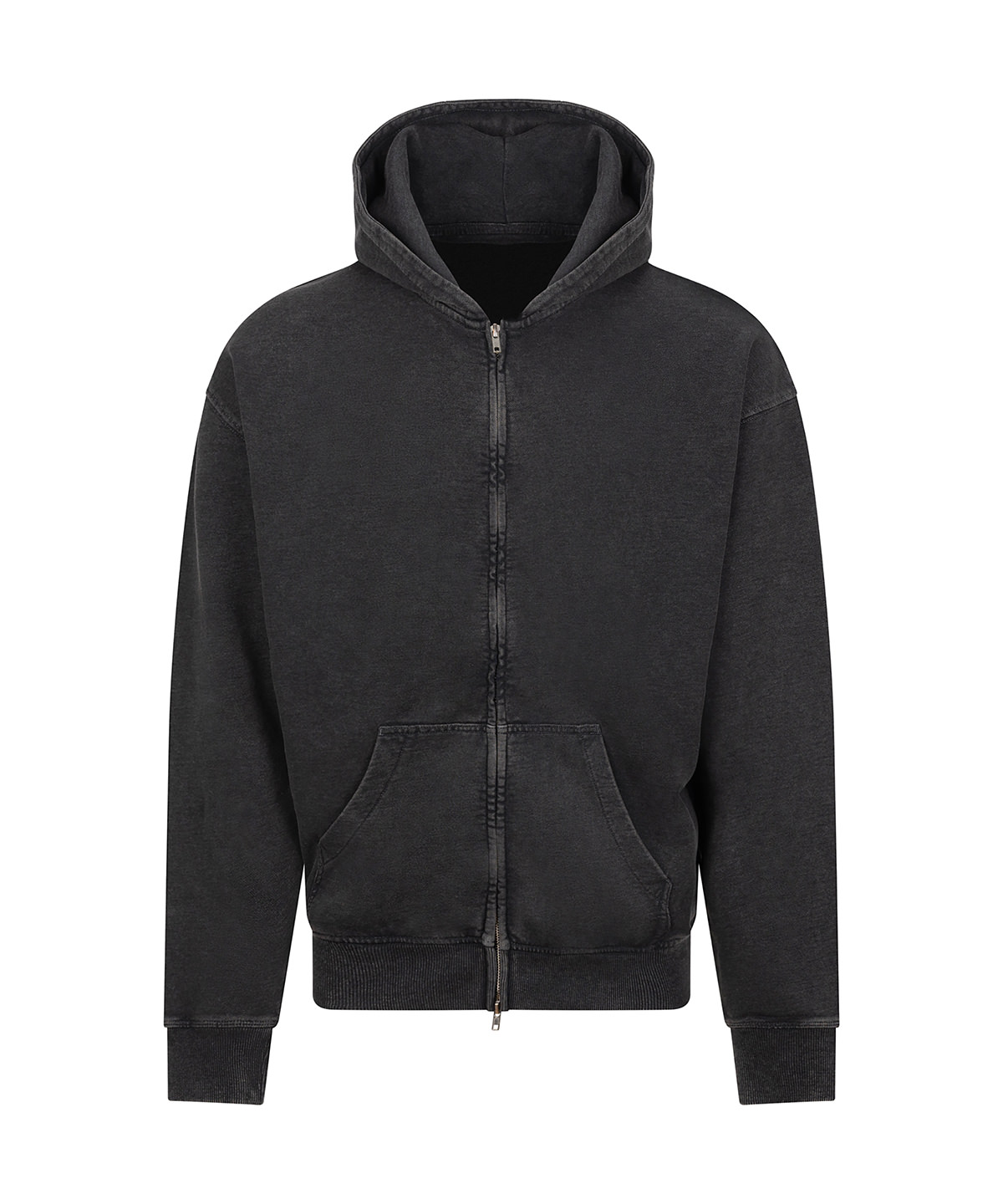 JH185_WashedBlack_FT Vintage washed zoodie - Image 1
