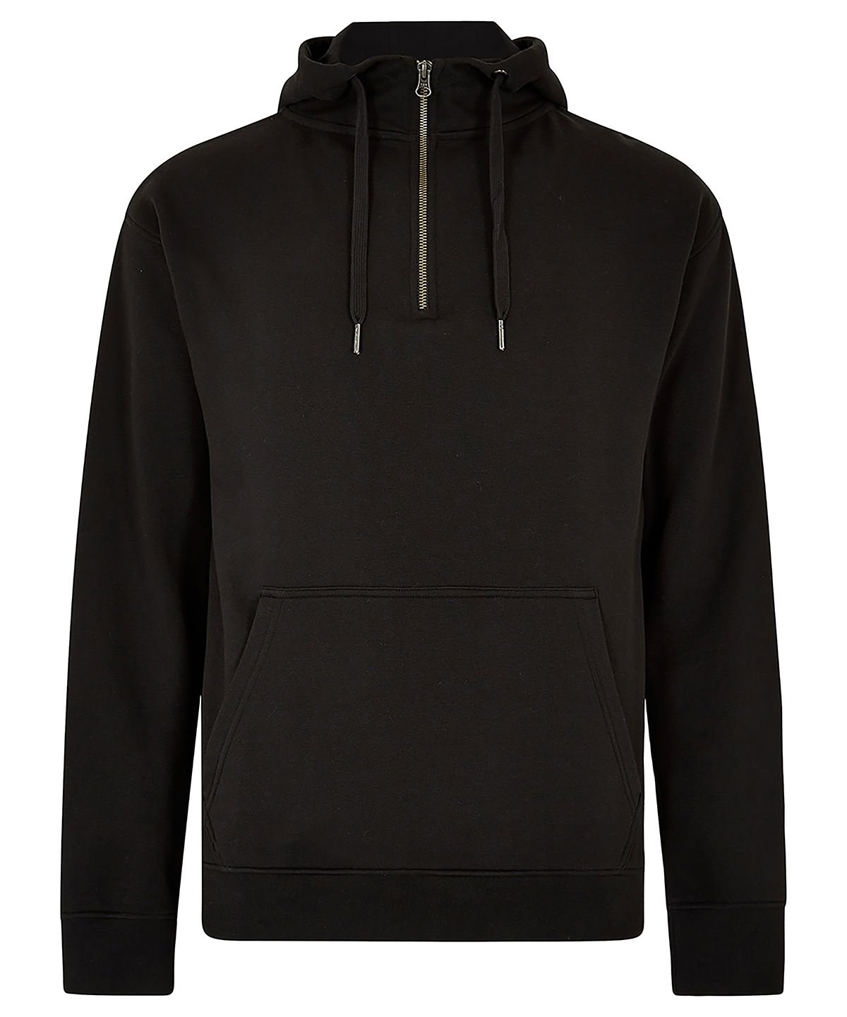 KK336_Black_FT Regular fit 1/4 zip hoodie - Image 1
