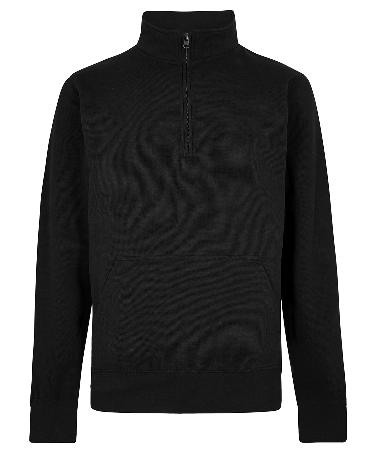 KK339_Black_FT Regular fit 1/4-zip piqué sweatshirt - Image 1