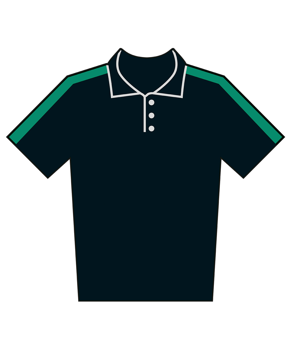 LV291_Black_Emerald_FT Kids team polo shirt - Image 1