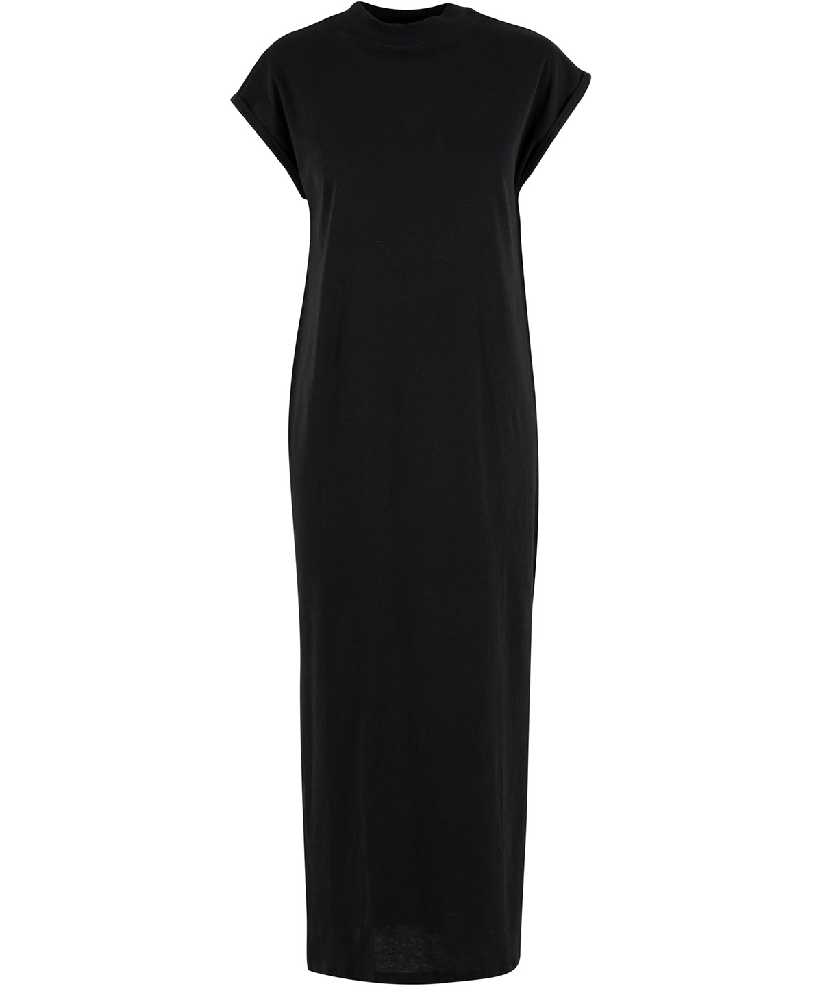 NM045_Black_FT Women’s long extended shoulder dress - Image 1