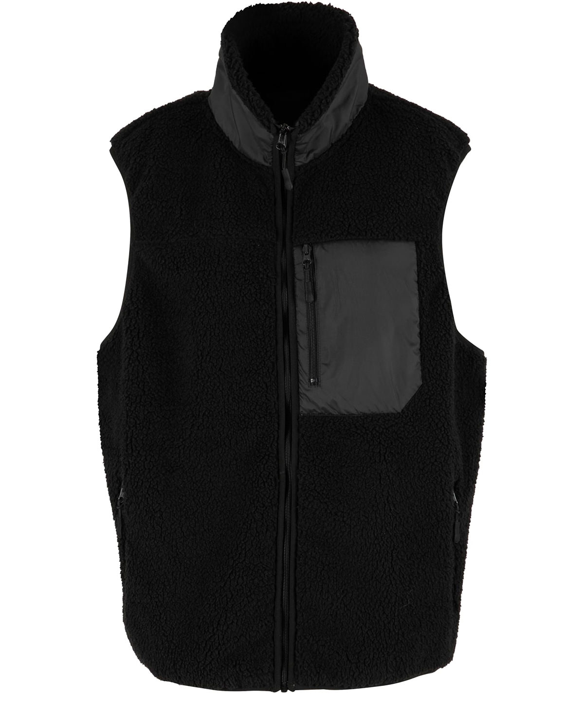 NM050_Black_FT Bonded sherpa vest - Image 1