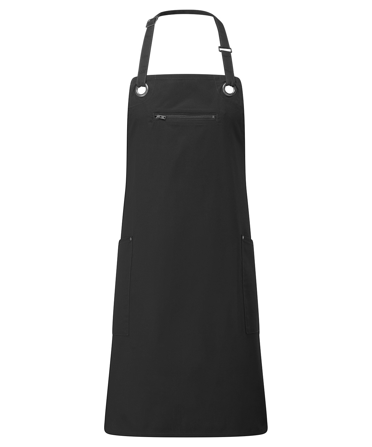 PR121_Black_Charcoal_FT ‘Barley’ Contrast Stitch Bib Apron - Image 1