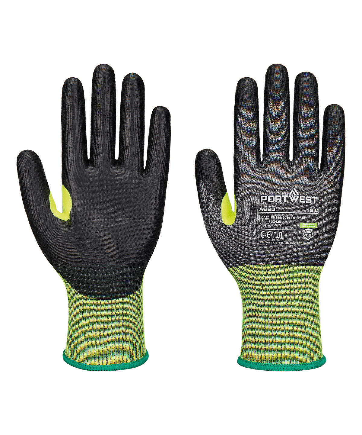 PW558_Black_FT CS cut E18 PU gloves (A660) - Image 1