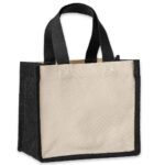 Jute canvas panel shopper