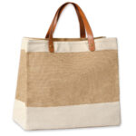 Adley jute with faux leather tote
