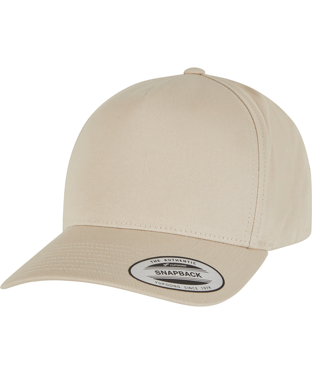 YP058_Beige_FT 5-panel curved classic snapback (7707) - Image 1