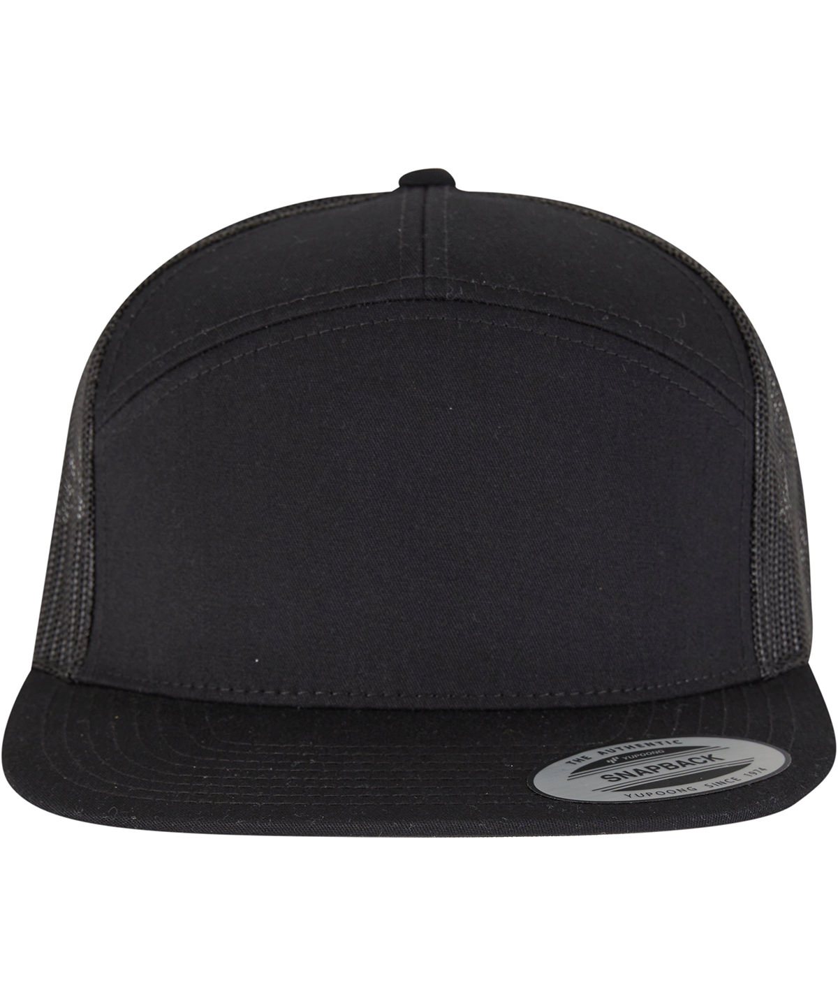 YP265_Black_Black_FT 7-panel classic trucker cap (9294) - Image 1