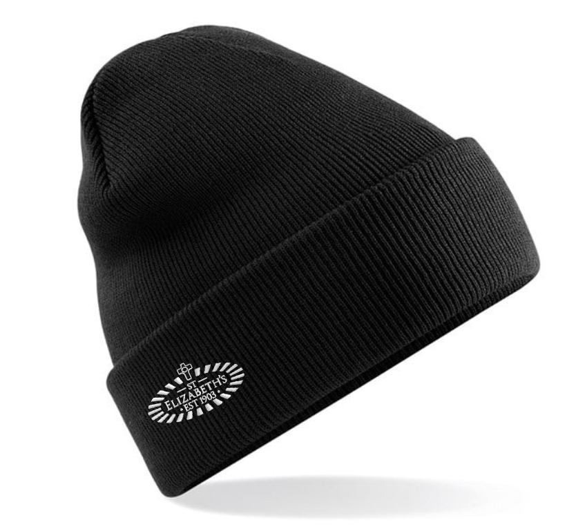 BEANIE.png St. Elizabeth’s – ESTATES & FACILITIES TEAM – BC045 Hat – Black ***Non Returnable - Image 1