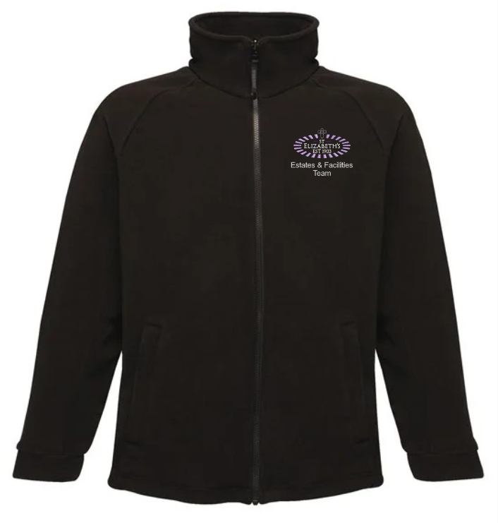 Estates-Facilities-Fleece.png St. Elizabeth’s – ESTATES & FACILITIES TEAM – RG122 Fleece – Black ***Non Returnable - Image 1