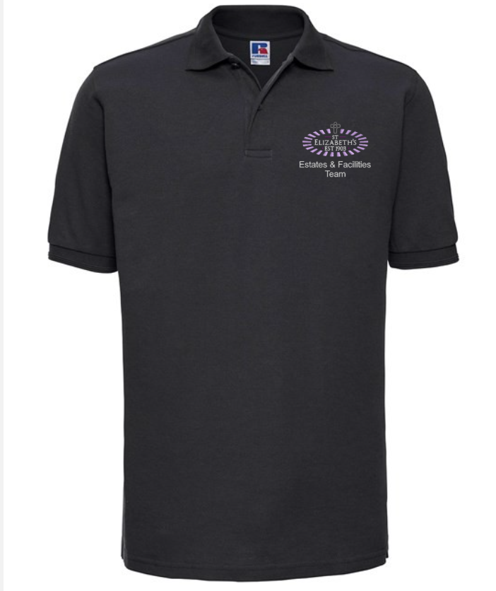 Estates-Facilities-Polo.png St. Elizabeth’s – ESTATES & FACILITIES TEAM – J599M Polo Shirt – Black ***Non Returnable - Image 1