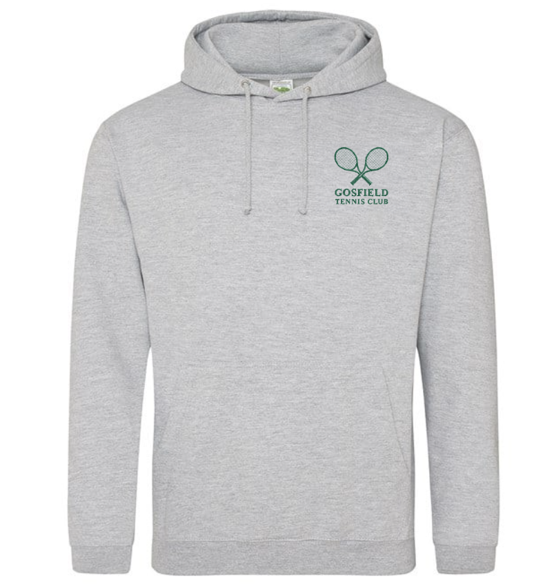 JH001-HOODIE.png GOSFIELD LAWN TENNIS - JH001 UNISEX HOODIE – HEATHER GREY - *NON REFUNDABLE - Image 1