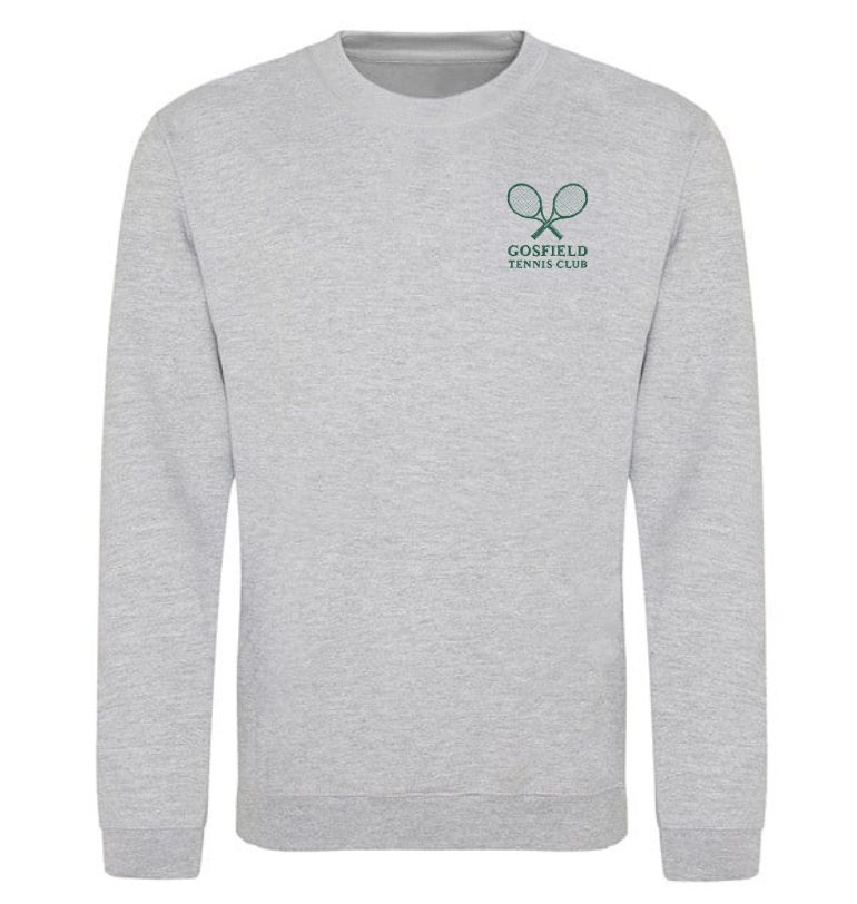 JH030-SWEATSHIRT.png GOSFIELD LAWN TENNIS - JH030 UNISEX SWEATSHIRT – HEATHER GREY - *NON REFUNDABLE - Image 1