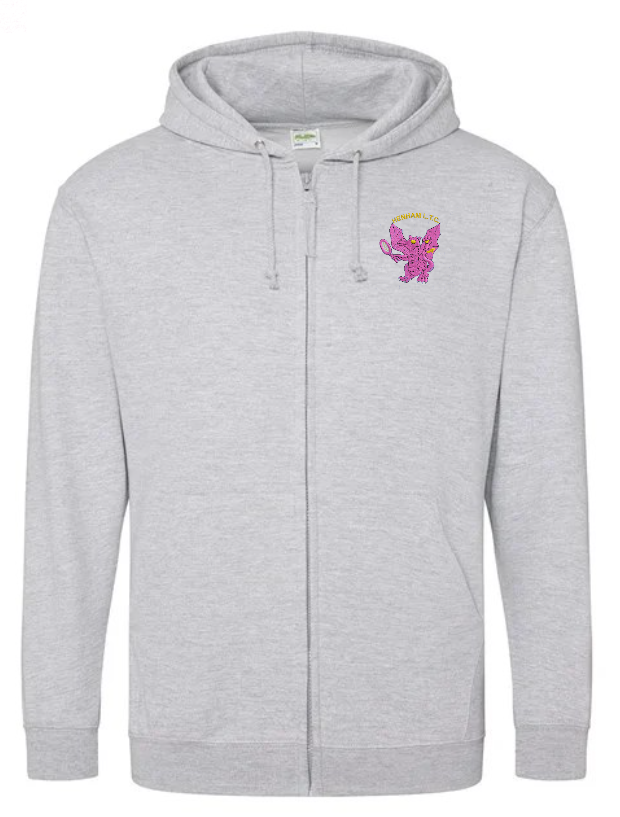 JH050-HEATHER-GREY.png Henham Tennis – JH050 Zip Hoodie – *NON REFUNDABLE - Image 1