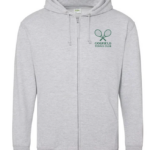 GOSFIELD LAWN TENNIS - JH050 UNISEX ZIP HOODIE  –  HEATHER GREY - *NON REFUNDABLE