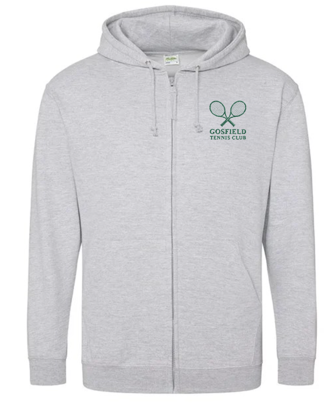 JH050-ZOODIE.png GOSFIELD LAWN TENNIS - JH050 UNISEX ZIP HOODIE – HEATHER GREY - *NON REFUNDABLE - Image 1