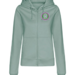 STEBBINS TENNIS - JH50F WOMEN'S ZIP HOODIE  –  DUSTY GREEN - *NON REFUNDABLE