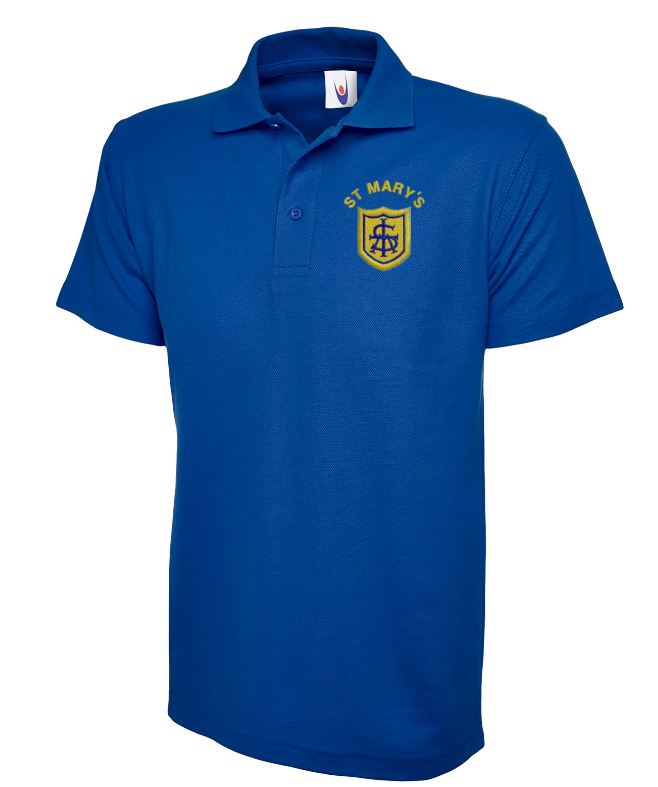 UC103-WITH-LOGO-.png St. Mary's Polo Shirt - UC103 Royal Blue - Image 1