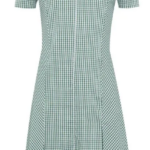 Avon Dress Green - Zip Front Checked Dress 913104A