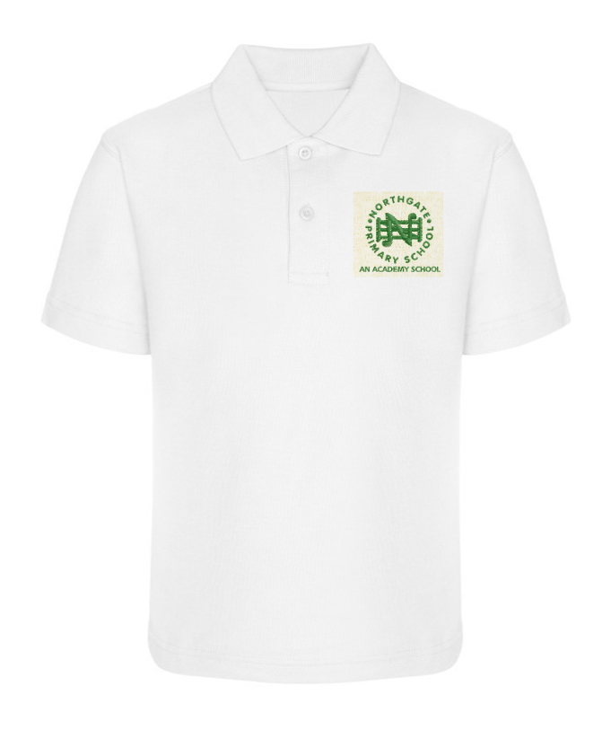 whitepolo.png Northgate White Polo Shirt - UC103 - Image 1