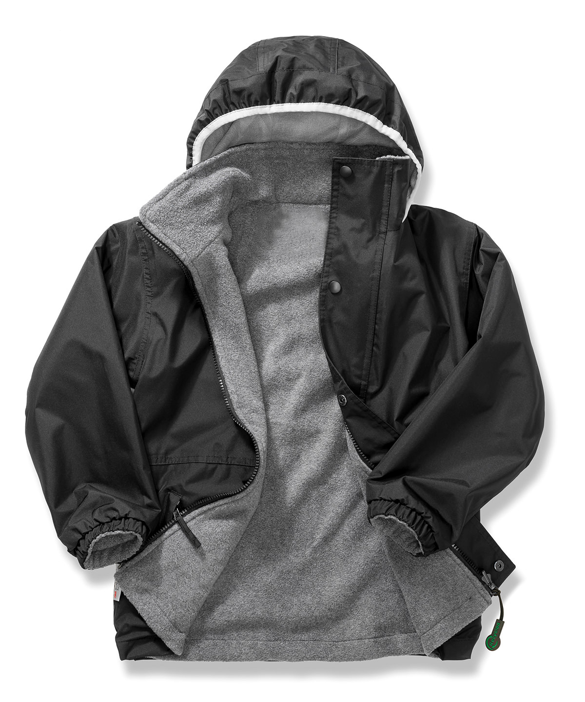 R160J_Black_Grey_FT Junior & youth recycled StormDri 4000 jacket - Image 1