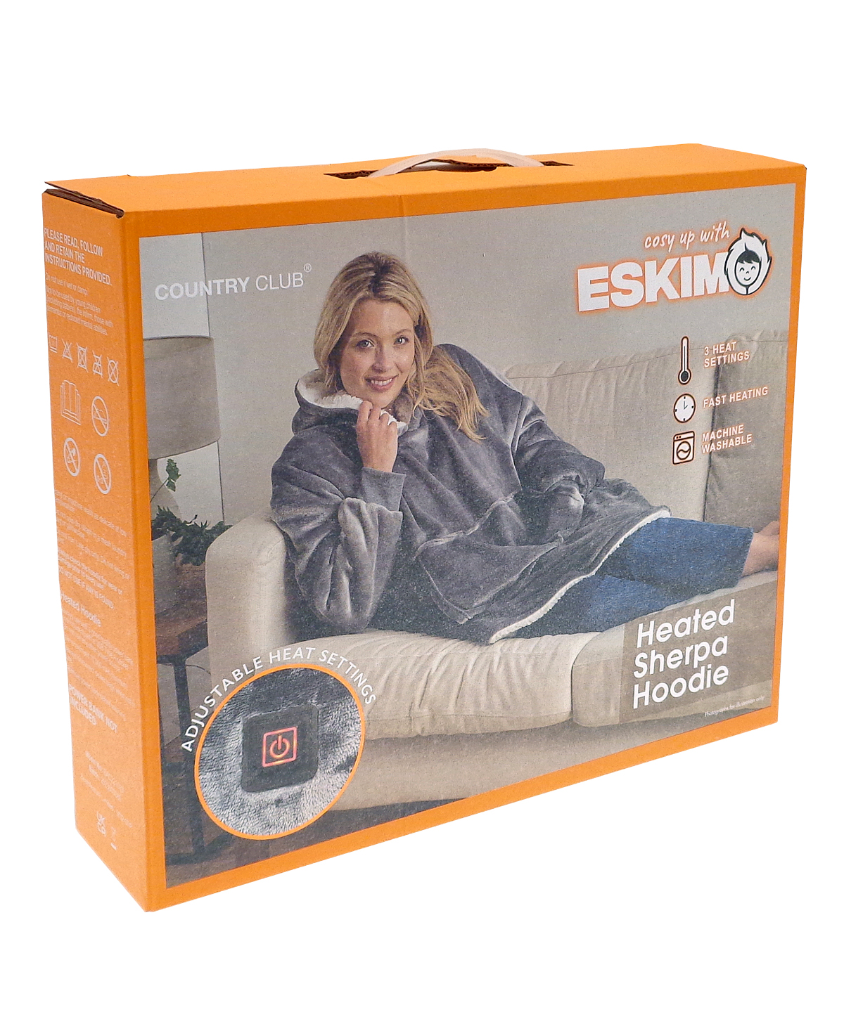 RI018_Grey_FT Heated Eskimo blanket hoodie - Image 1
