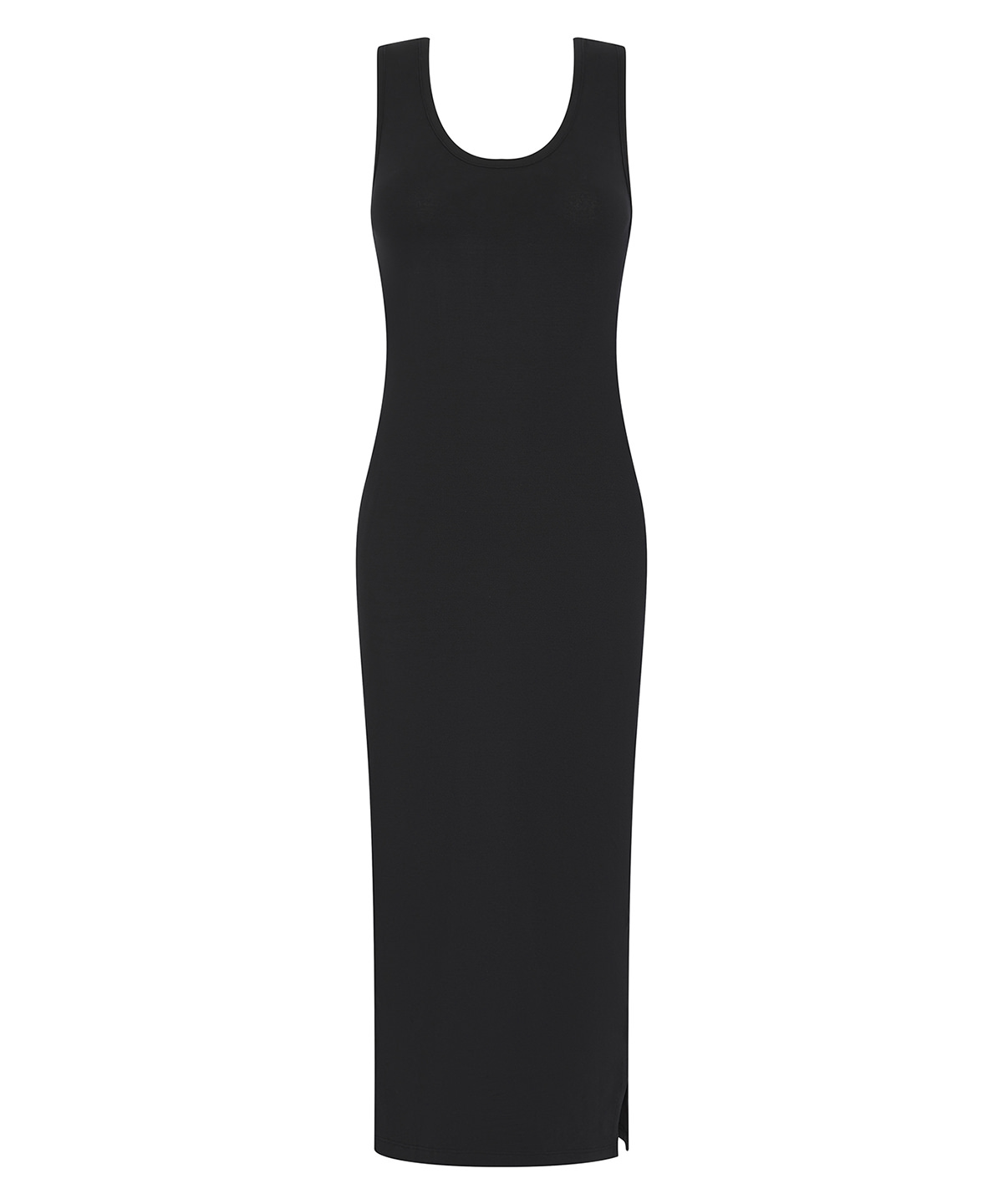 SK114_Black_FT Women’s racerback midi dress - Image 1