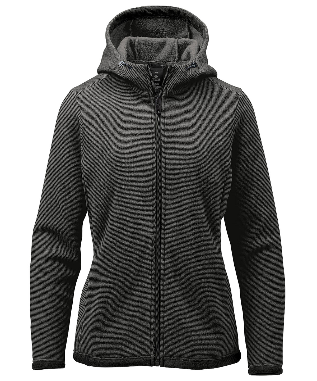 ST230_CharcoalStripe_FT Women’s Medusa fleece hoodie - Image 1