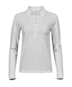 Women’s luxury stretch long sleeve polo (146) - Image 3