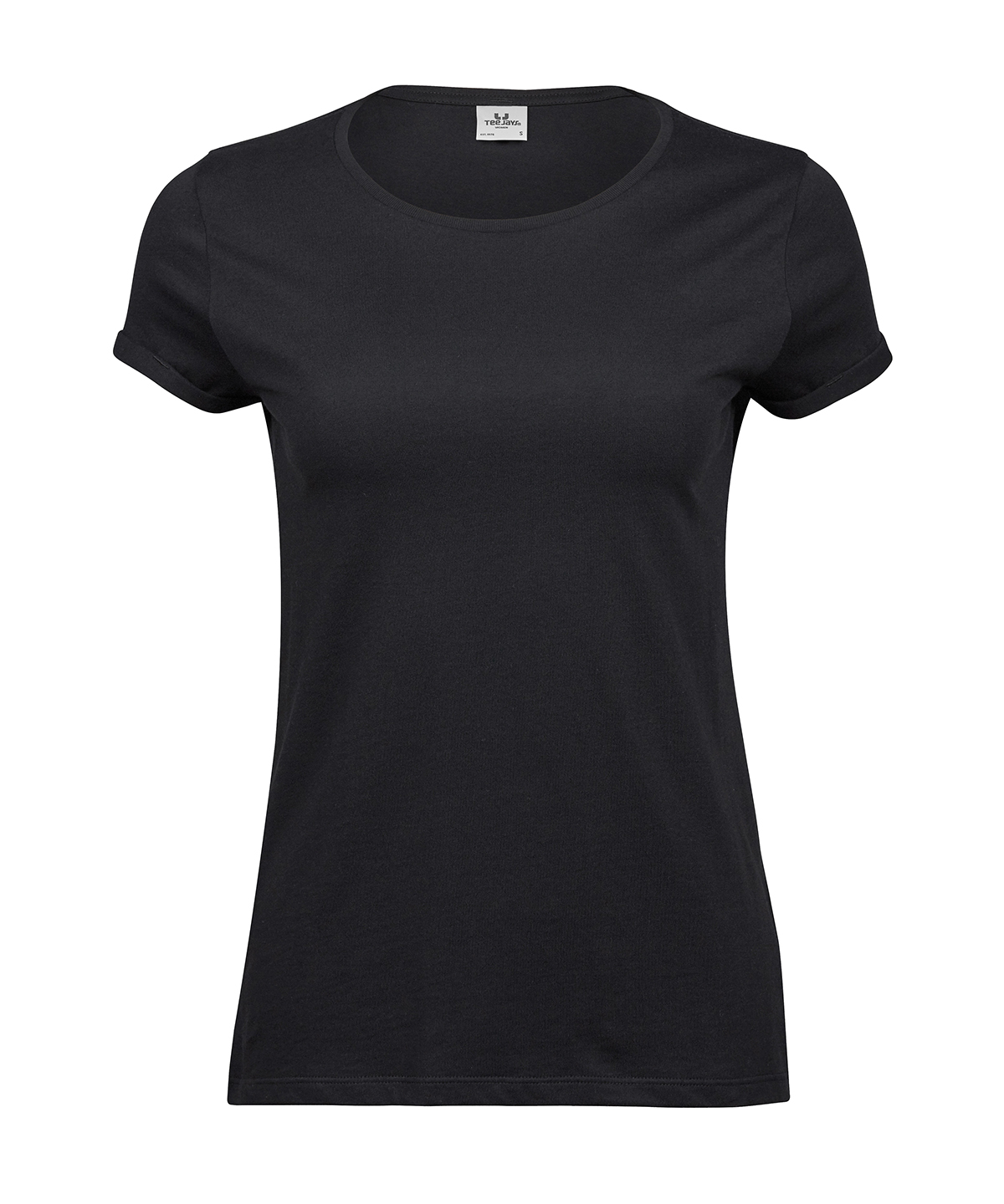 TJ047_Black_FT Women’s roll-up tee (5063) - Image 1
