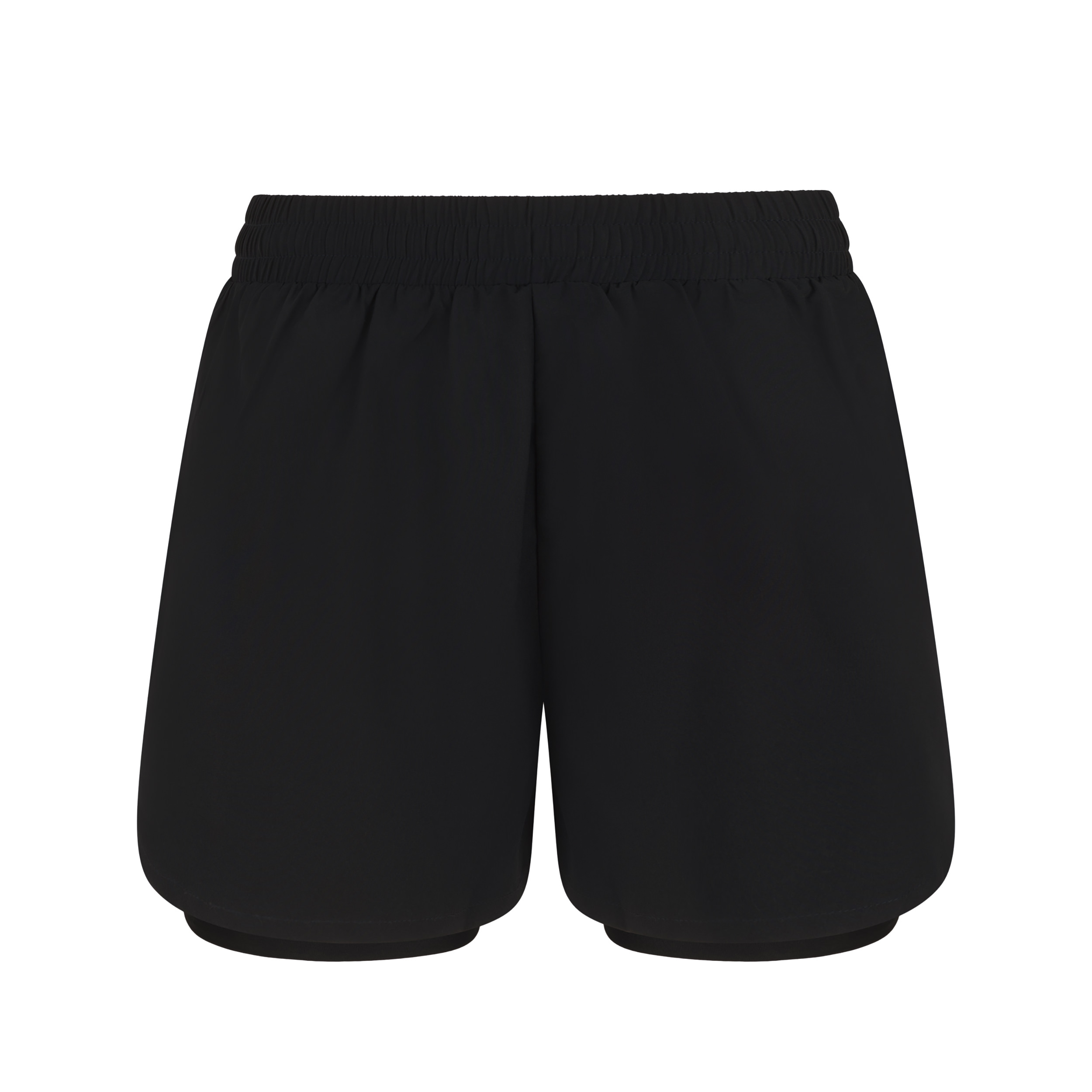 TL616_Black_Black_FT Women’s double-layer sports shorts - Image 1
