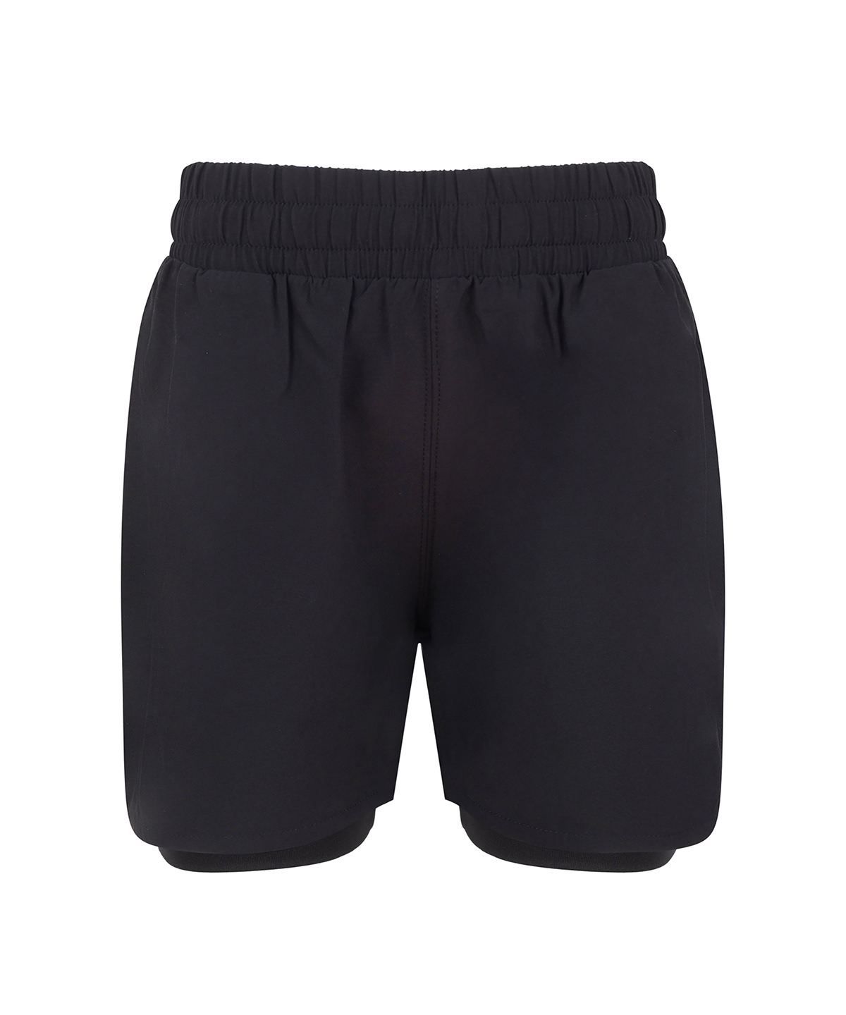 TL617_Black_FT Kids double-layer sports shorts - Image 1