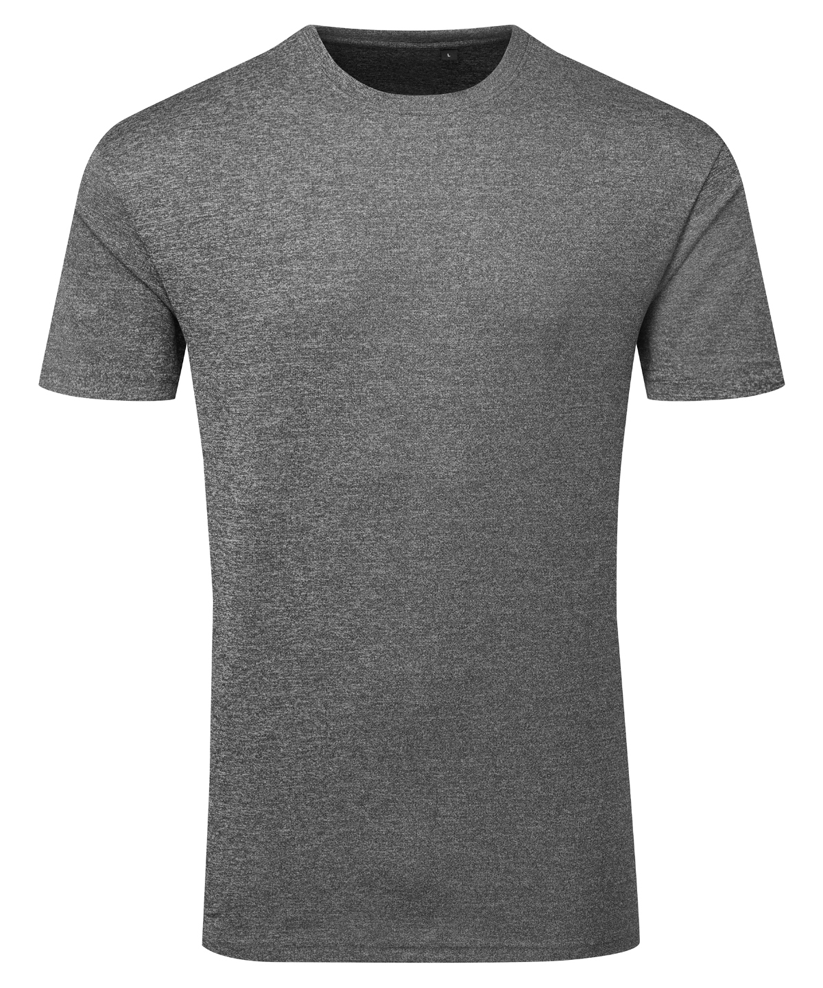 TR503_BlackMelange_FT TridriĀ® ion-charge recycled textured tee - Image 1