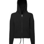 Kids TriDri® recycled cropped oversize full-zip hoodie