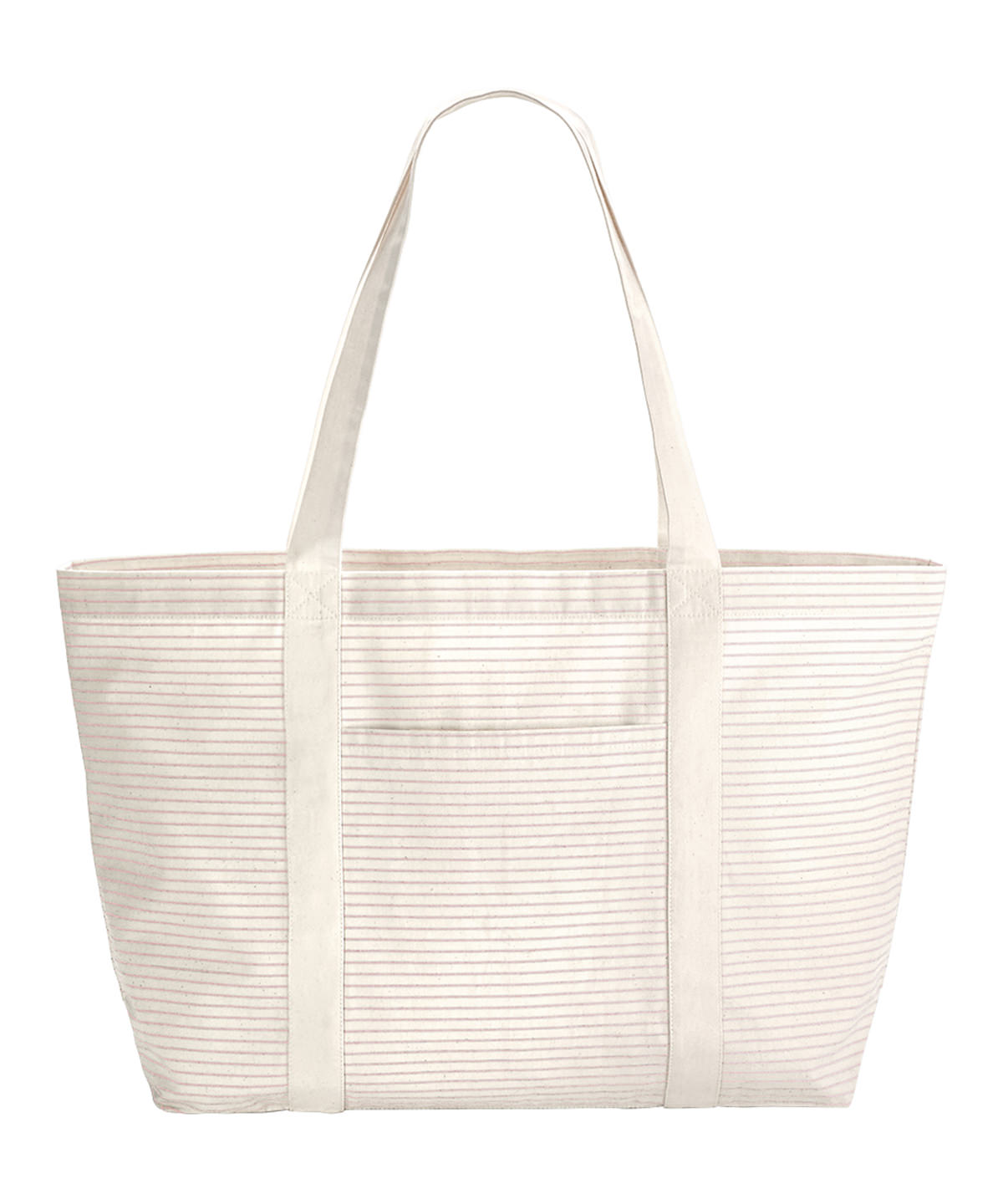 WM255_Red_Stripe_FT Striped organic cotton shopper - Image 1