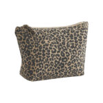 Leopard print canvas accessory bag