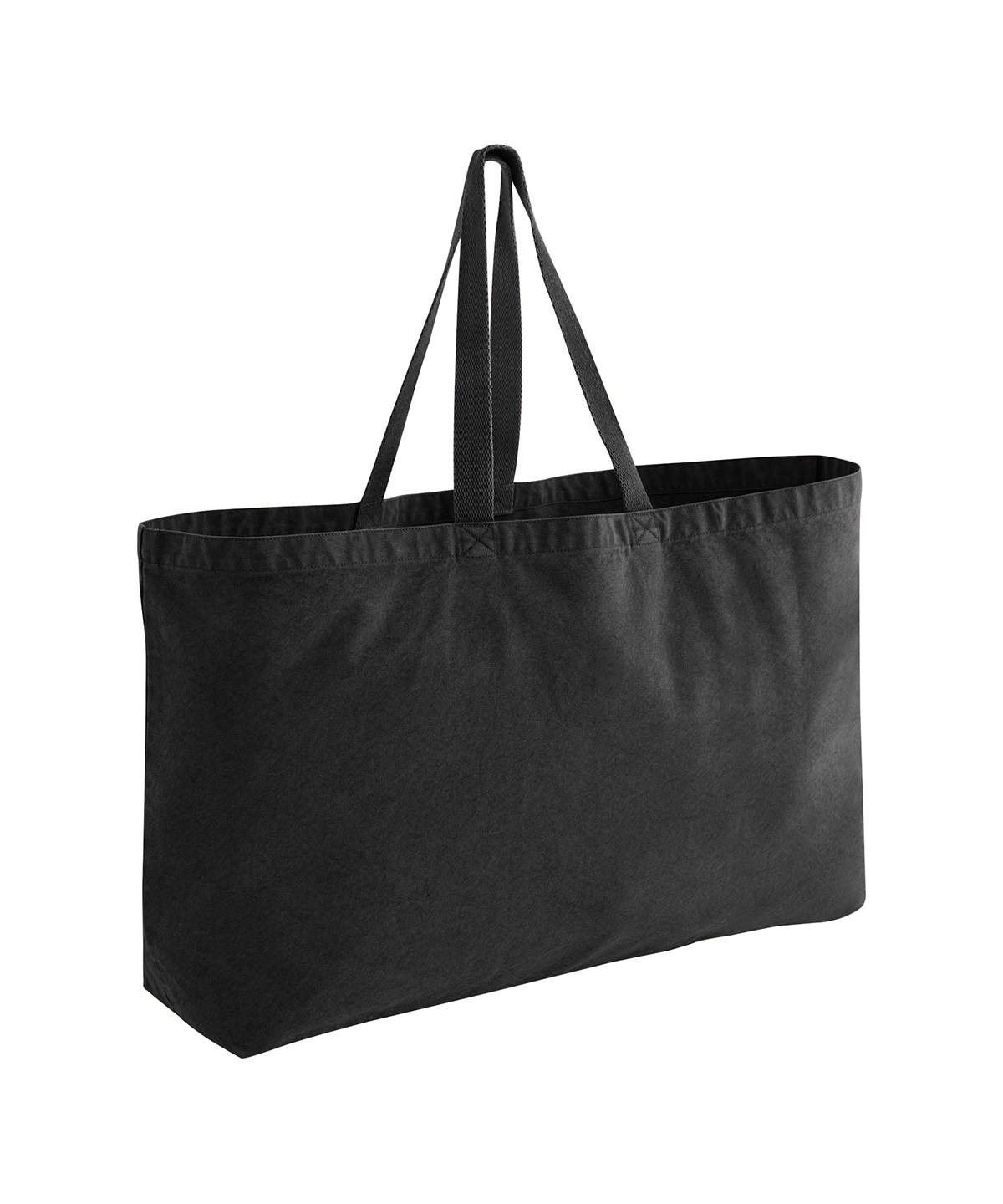 WM348_VintageBlack_FT Garment-dyed oversized tote bag - Image 1