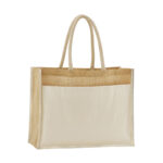 Cotton pocket natural starched jute shopper