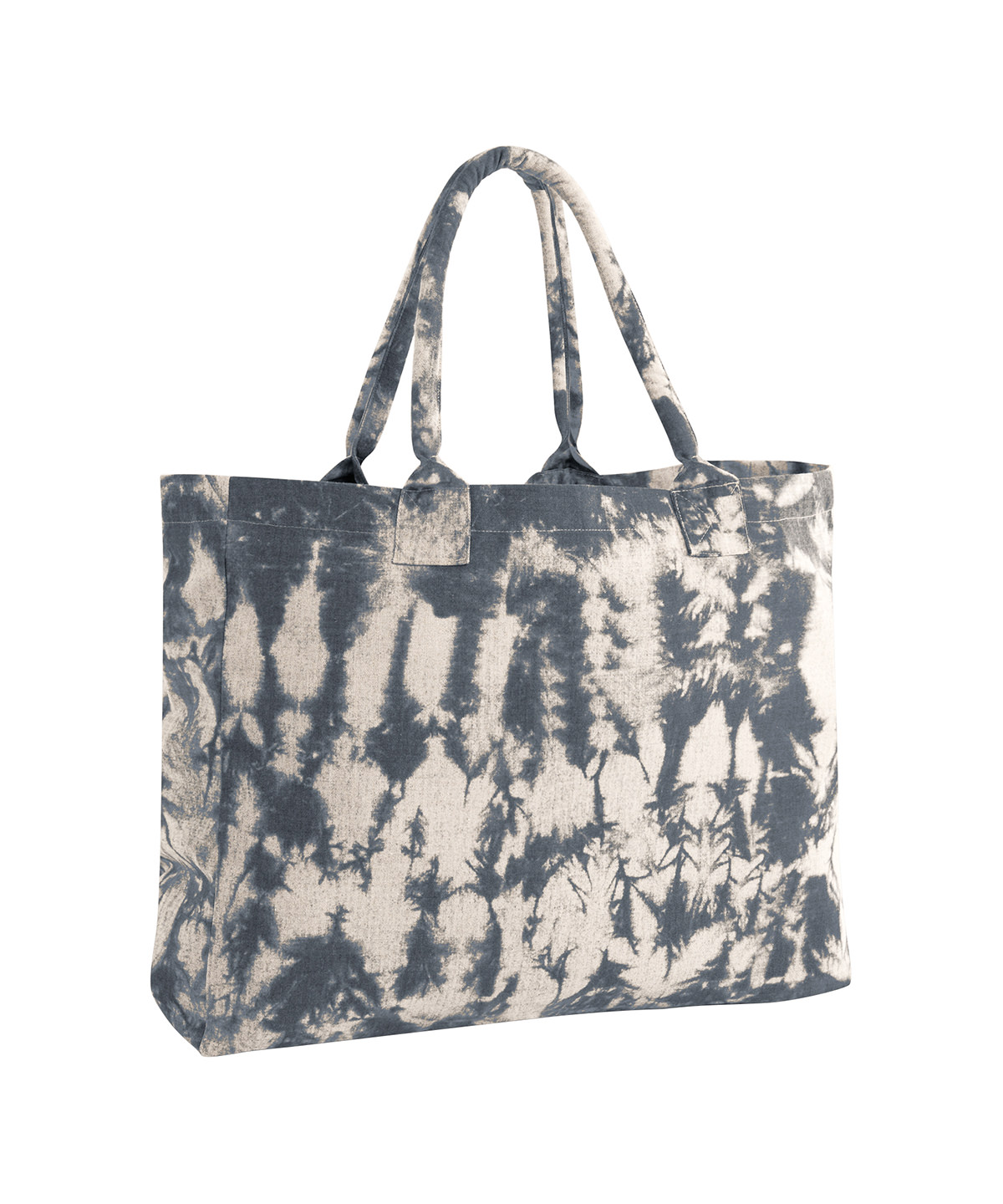 WM930_NaturalBlackTie-Dye_FT Tie-dye canvas tote bag - Image 1