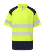 Hi-vis mandarin collar zip neck comfort trim polo (HVJ230) - Image 4