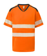 Hi-vis mandarin collar comfort trim t-shirt (HVJ430) - Image 3