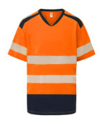 Hi-vis mandarin collar comfort trim t-shirt (HVJ430) - Image 2