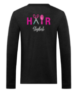 Harlow College Level 1 Hair Softstyle™ long sleeve t-shirt - Black - GD011